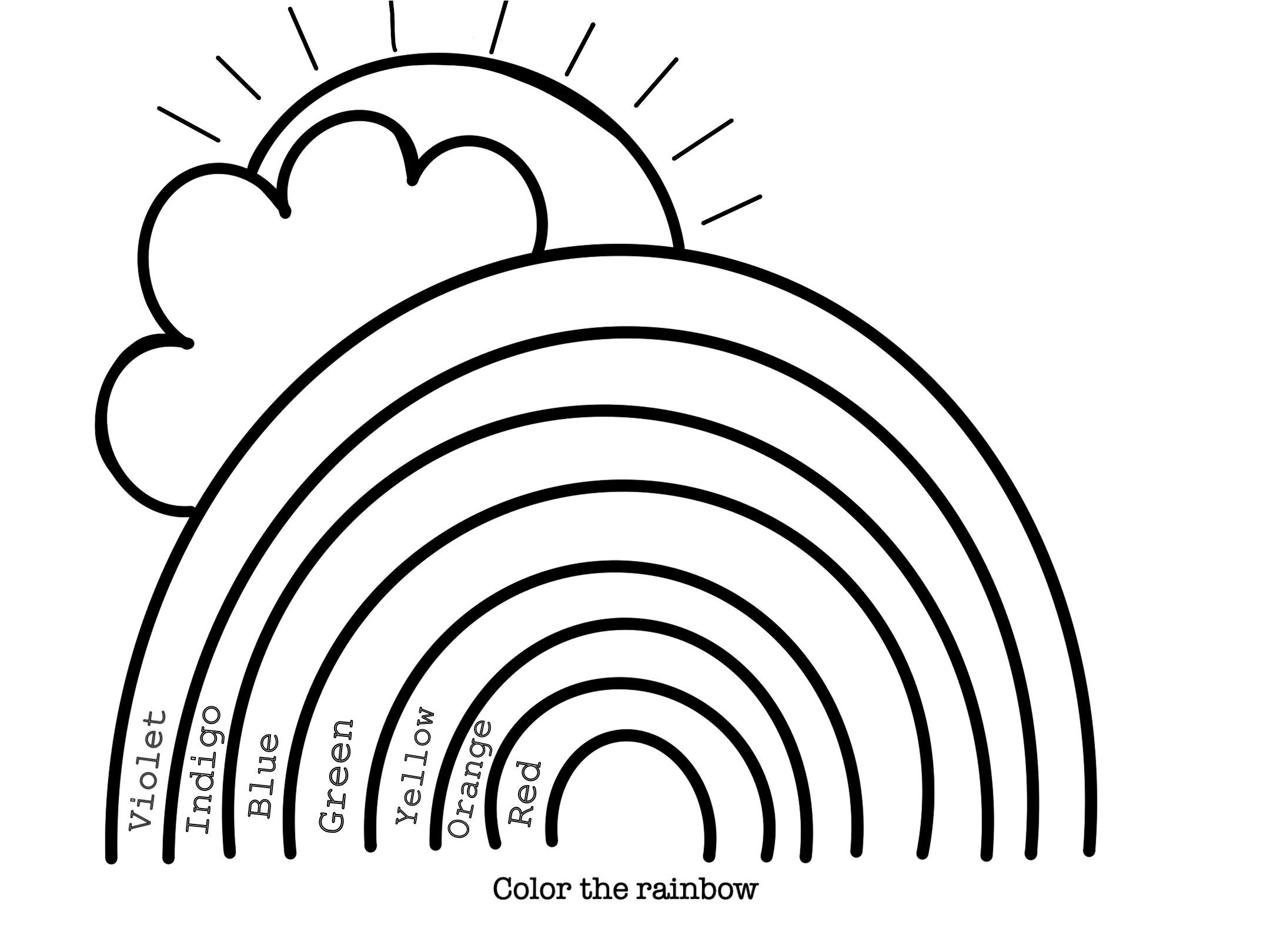 rainbow pictures to color rainbow pictures to color