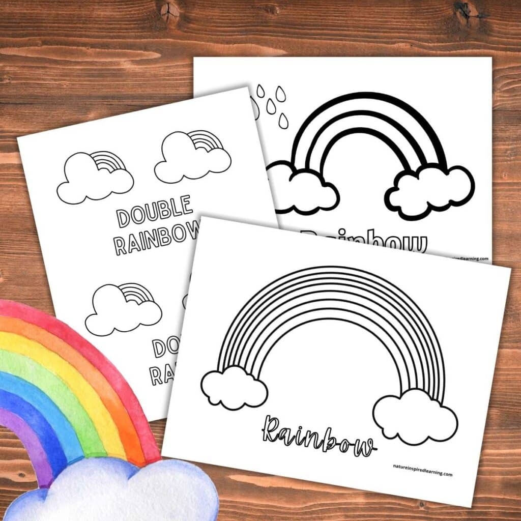 rainbow color pages printable rainbow color pages printable