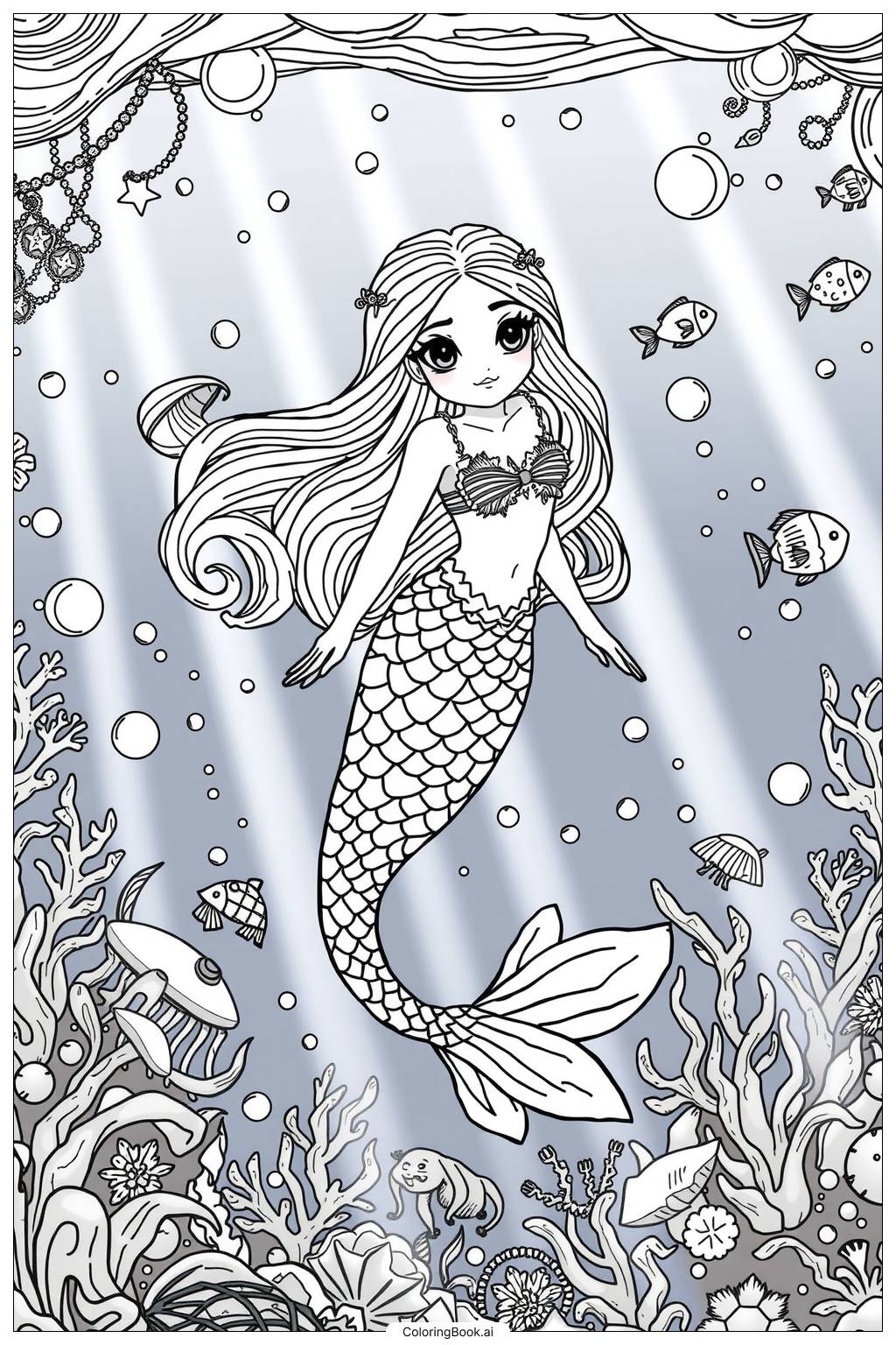 mermaid color pages free mermaid color pages free