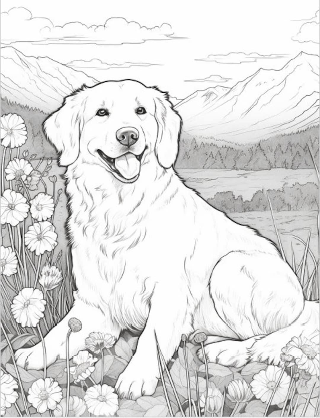 realistic dog coloring pages
