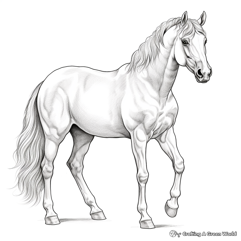 Realistic Horse Coloring Pages Free Printable 