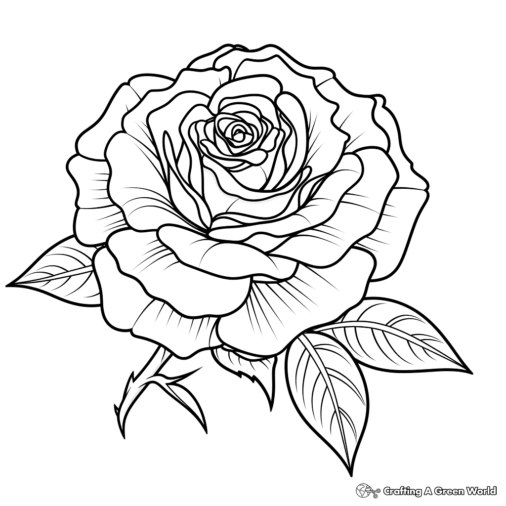 Realistic Rose Coloring Pages Free Printable  Realistic Rose Coloring Pages Free Printable