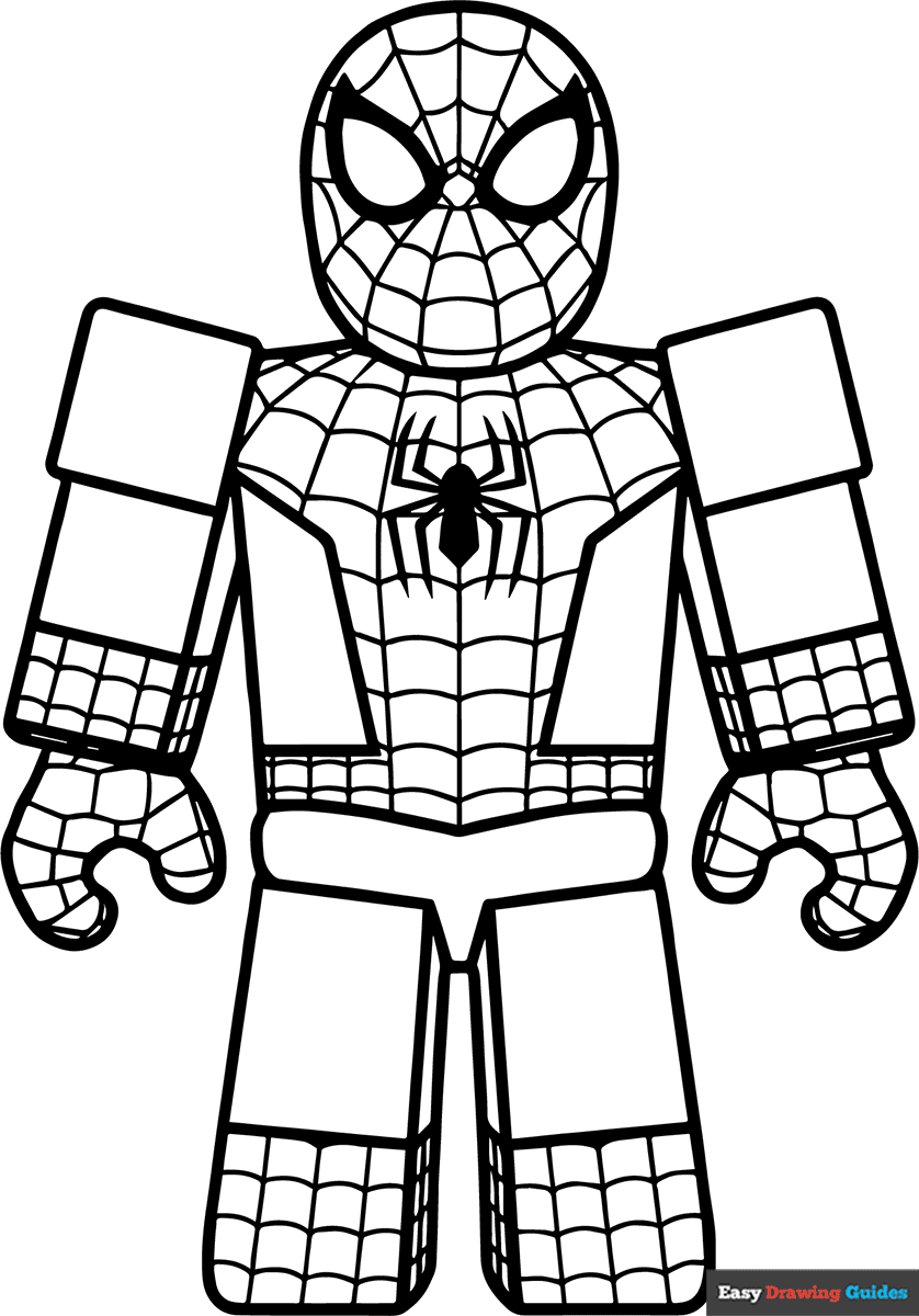 Roblox Spider Man Coloring Page Easy Drawing Guides
