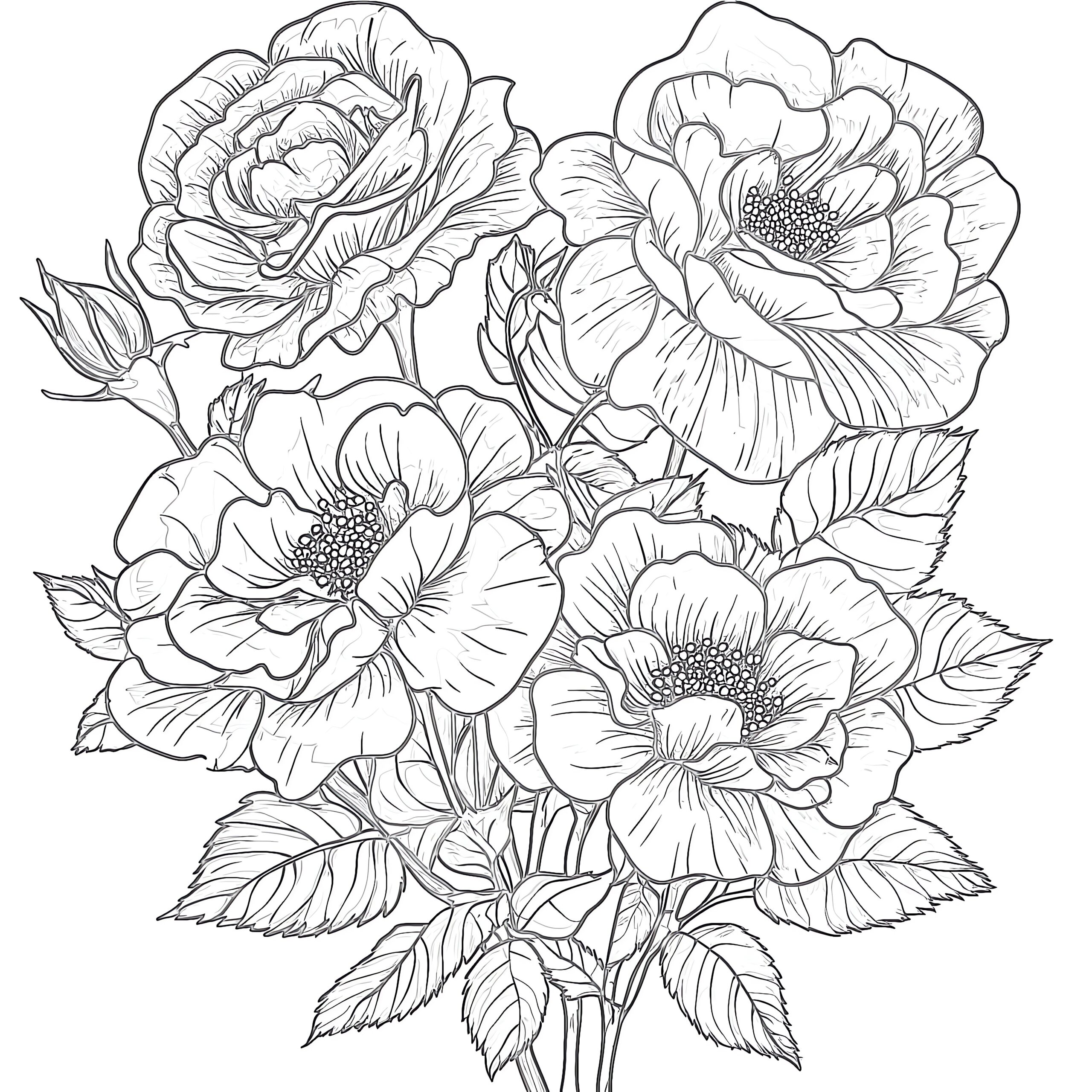 coloring pages flowers printable