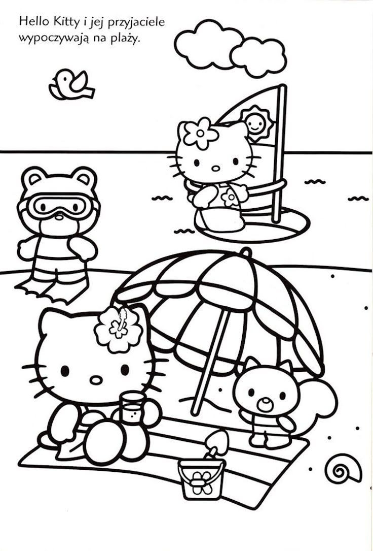 hello kitty summer coloring pages hello kitty summer coloring pages