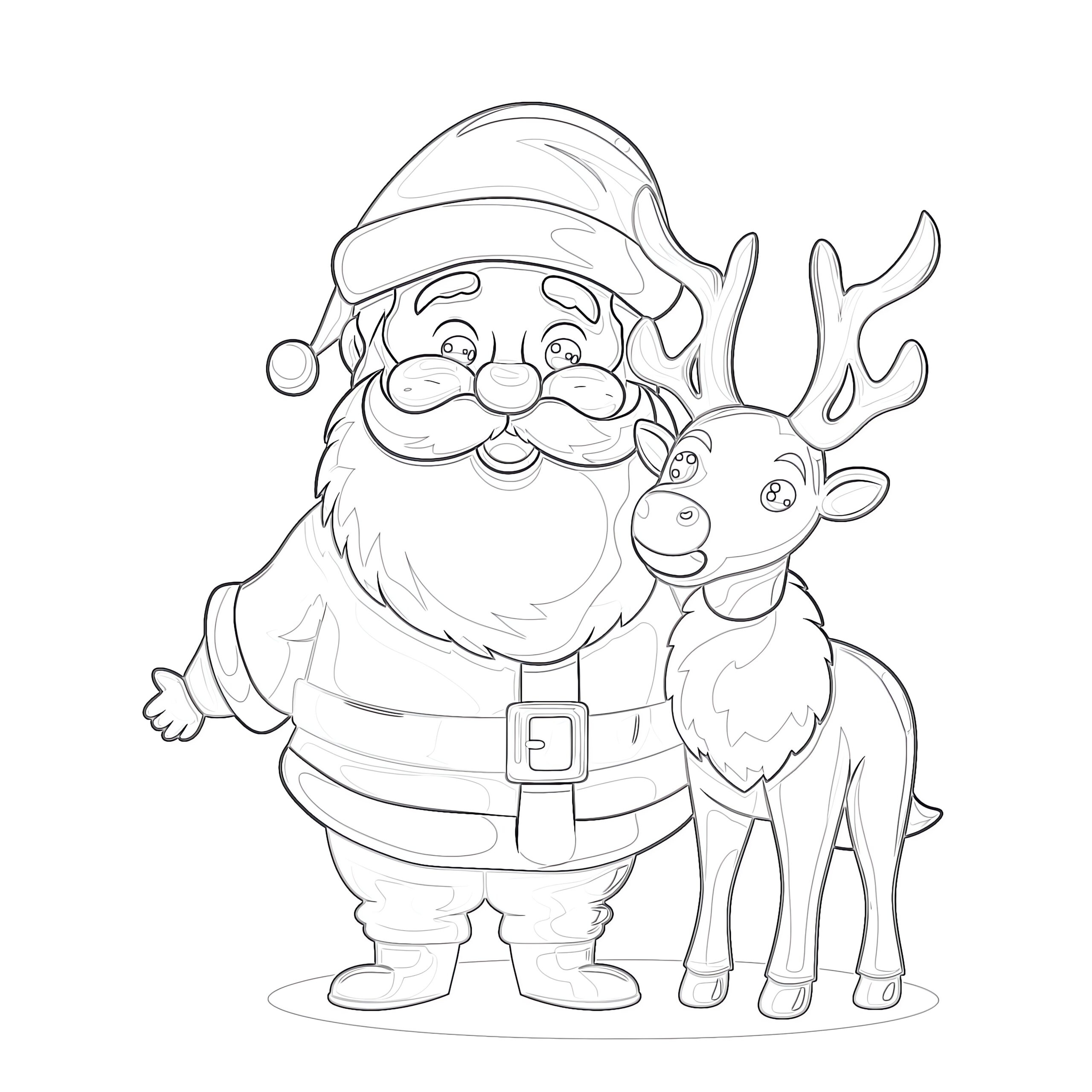 Santa Claus With Reindeer Coloring Pages Coloring Pages Mimi Panda Santa Claus With Reindeer Coloring Pages Coloring Pages Mimi Panda