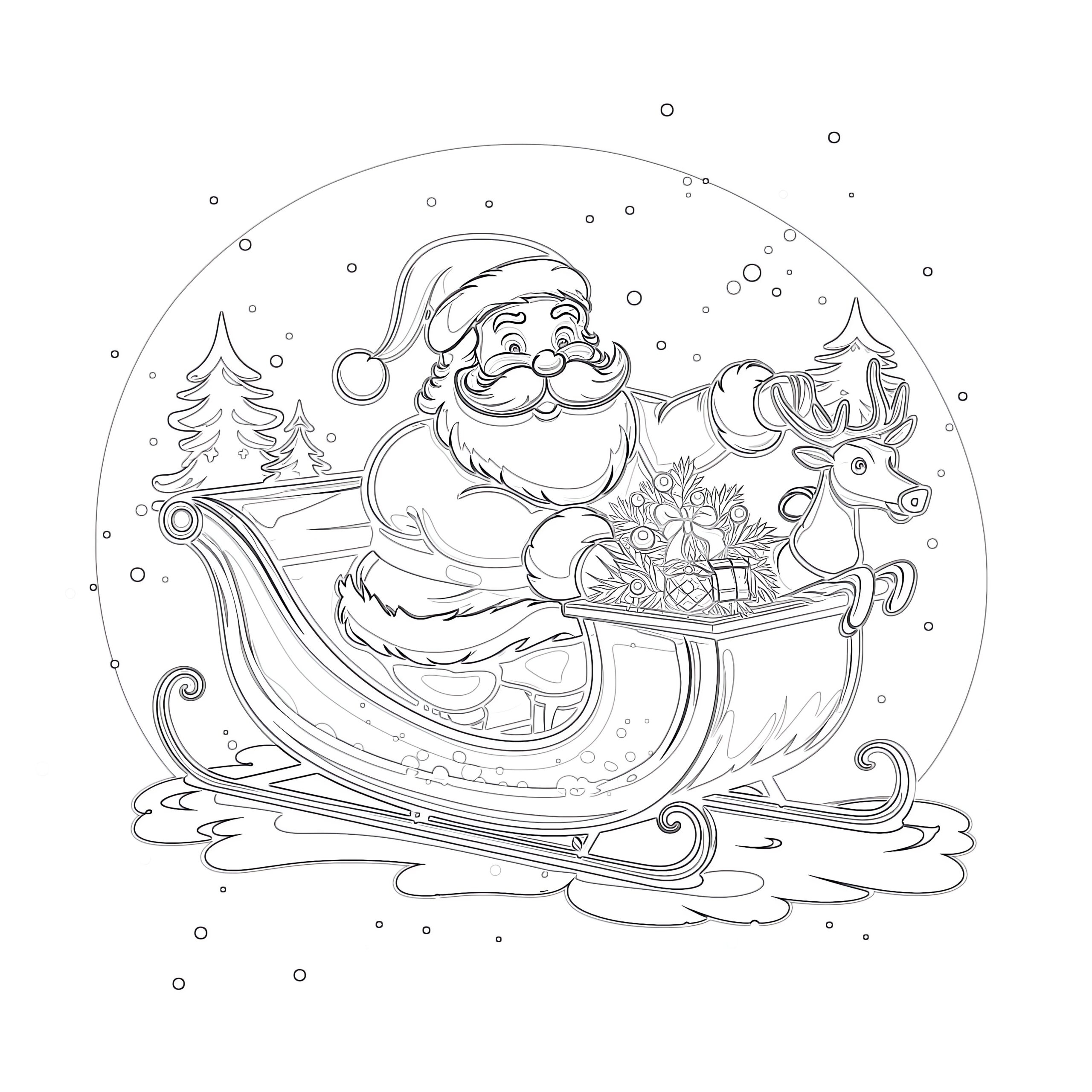 Santas Sleigh Coloring Page Coloring Pages Mimi Panda
