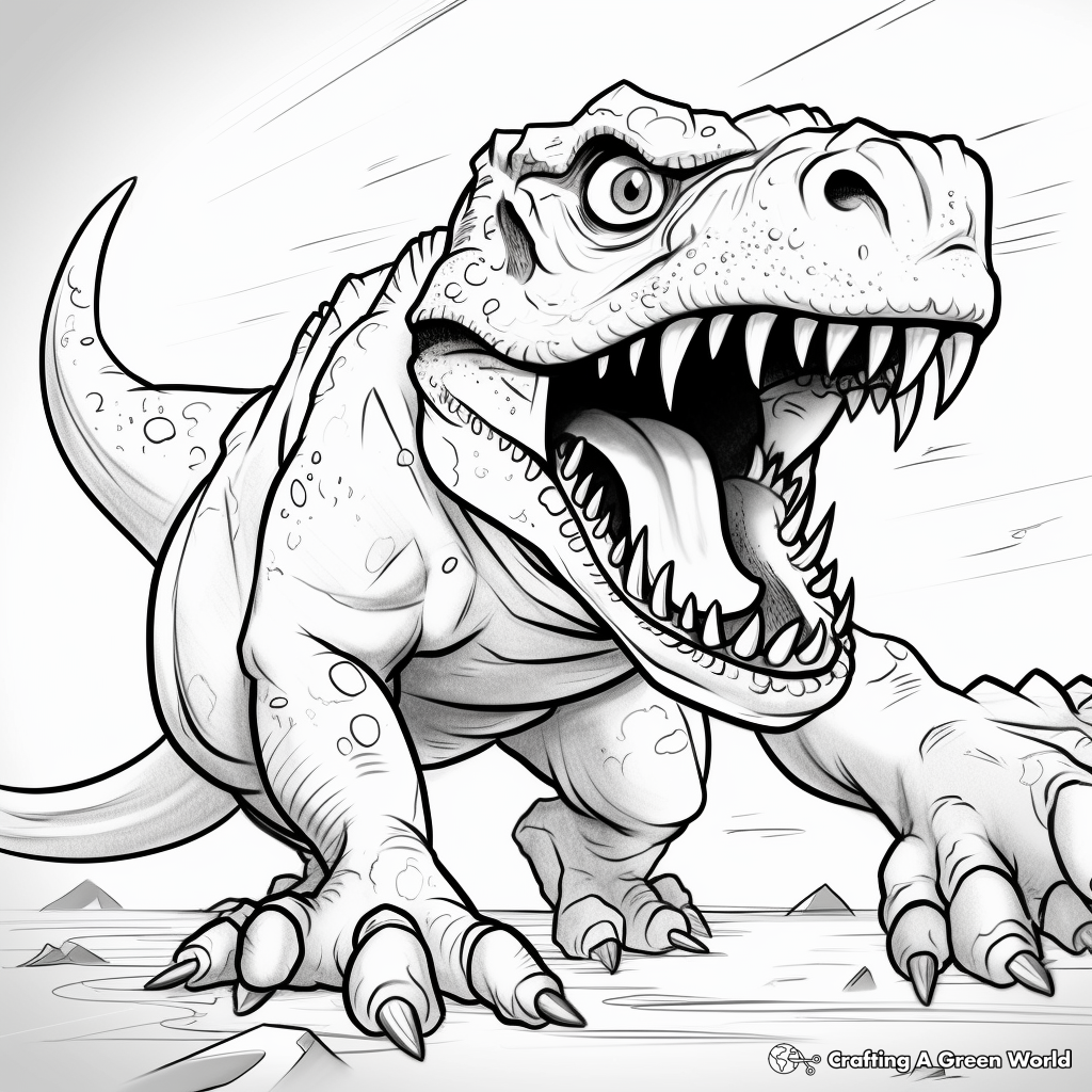 Scary T Rex Coloring Pages Free Printable  Scary T Rex Coloring Pages Free Printable