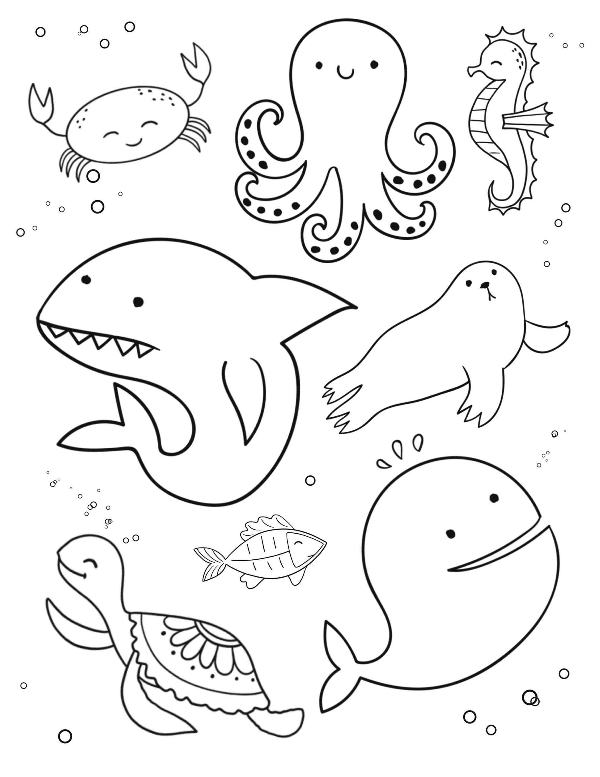 coloring pages ocean animals coloring pages ocean animals