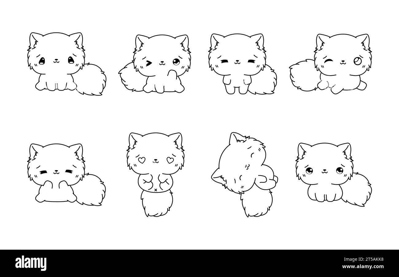 Set Of Kawaii Isolated Persian Cat Coloring Page Collection Of Cute Vector Cartoon Kitten Outline For Stickers Baby Shower Coloring Book Prints Stock Vector Image Art Alamy Set Of Kawaii Isolated Persian Cat Coloring Page Collection Of Cute Vector Cartoon Kitten Outline For Stickers Baby Shower Coloring Book Prints Stock Vector Image Art Alamy
