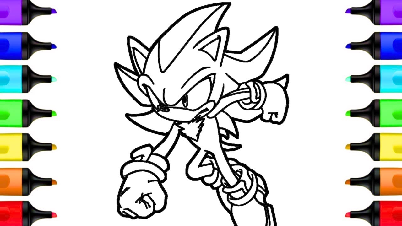 shadow sonic coloring page shadow sonic coloring page