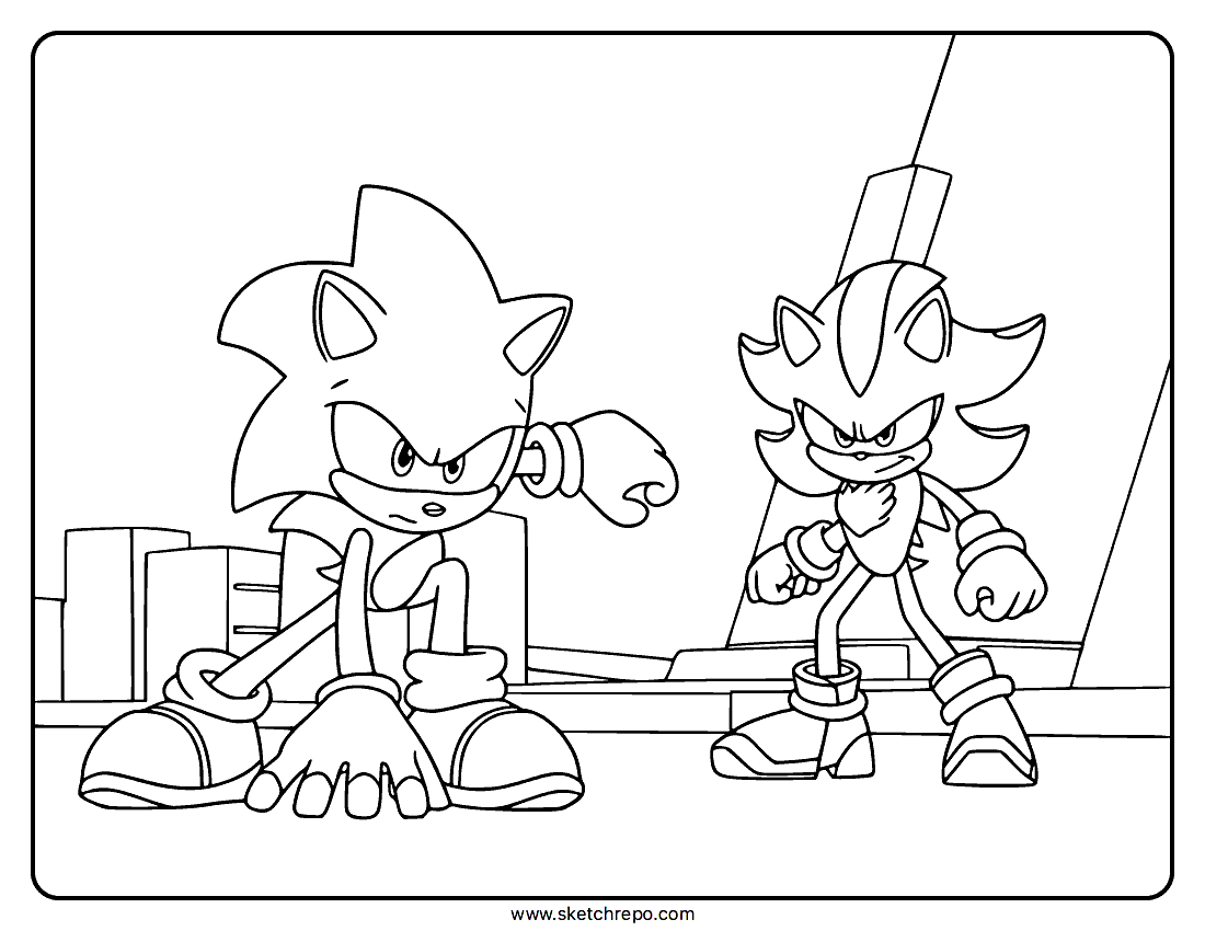 sonic and shadow coloring sheets sonic and shadow coloring sheets