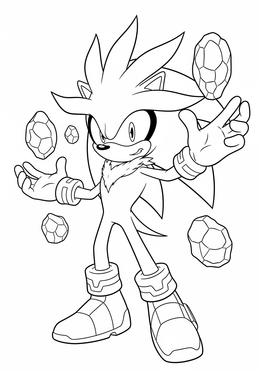 Silver The Hedgehog Coloring Page Free Printable Fun