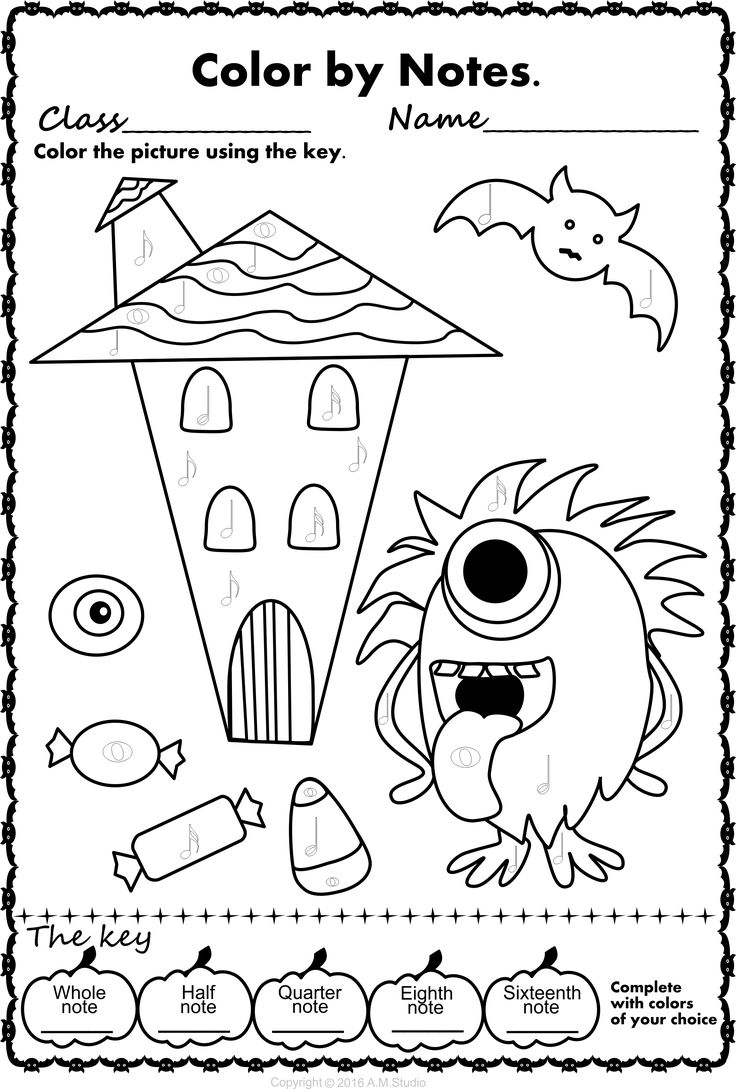 Simple And Fun Halloween Music Activity For Kids This Set Contains 13 Designs In 3 Different