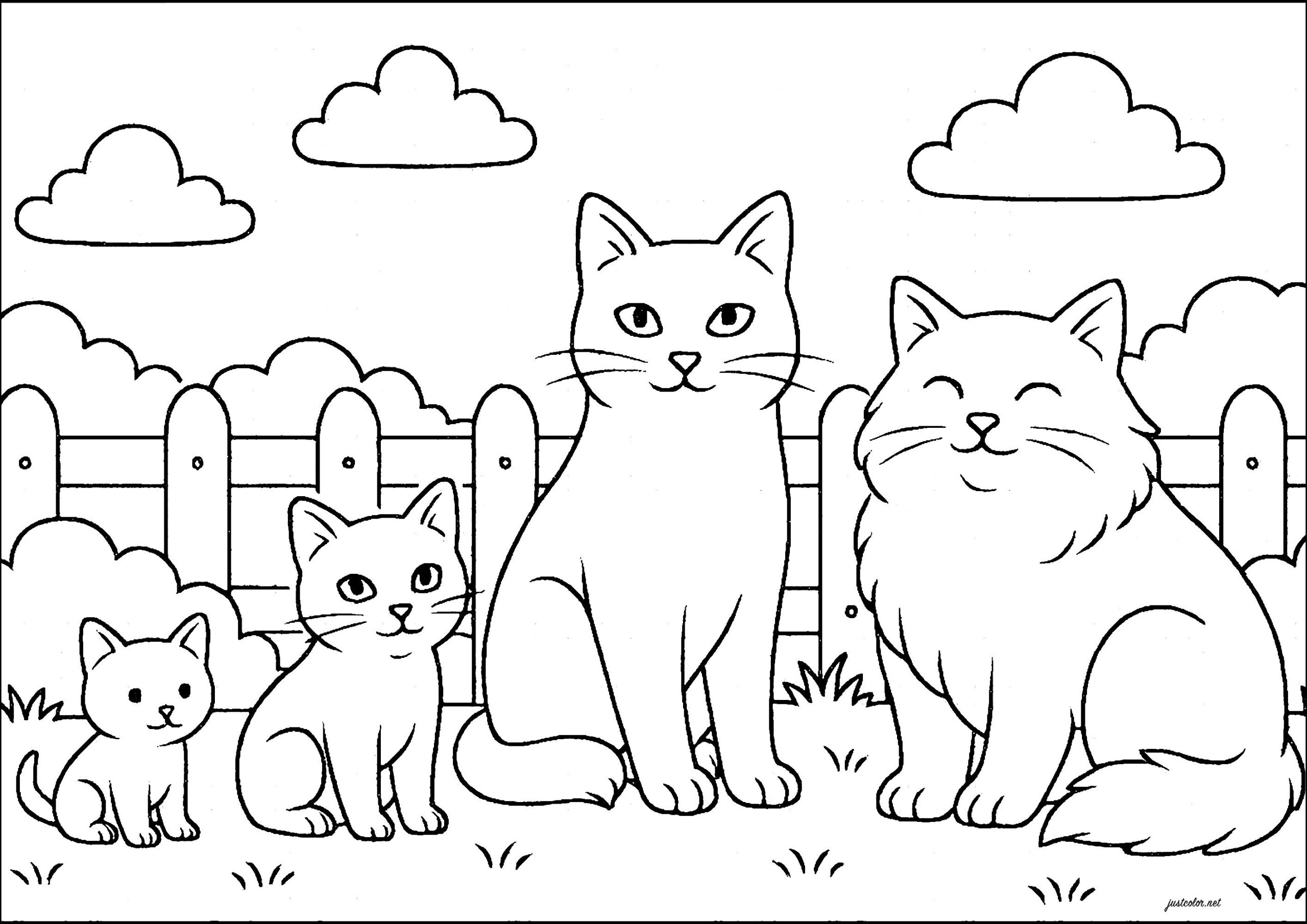 Simple Printable Coloring Pages For Children On The Theme Cats Cat Coloring Pages Simple Printable Coloring Pages For Children On The Theme Cats Cat Coloring Pages