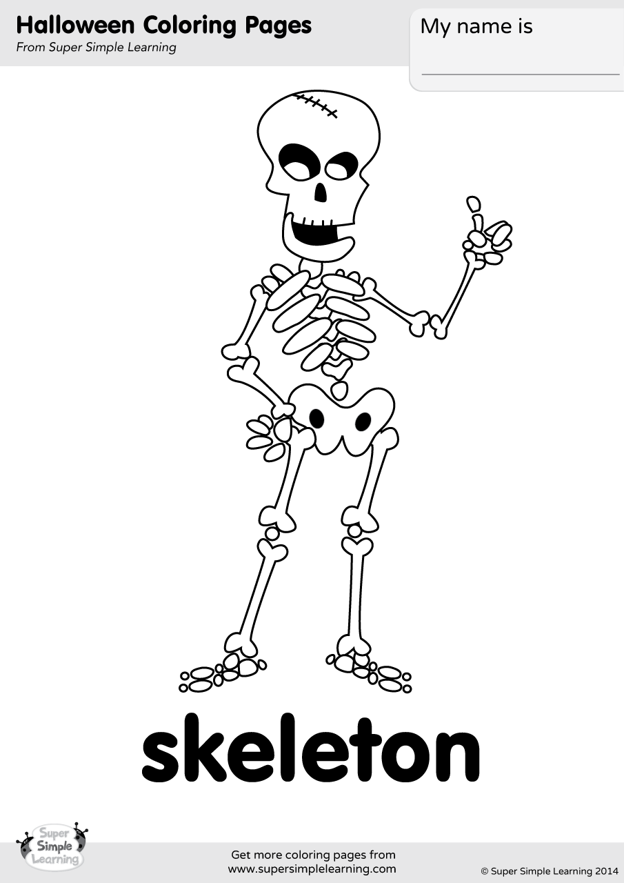 halloween coloring pages skeleton