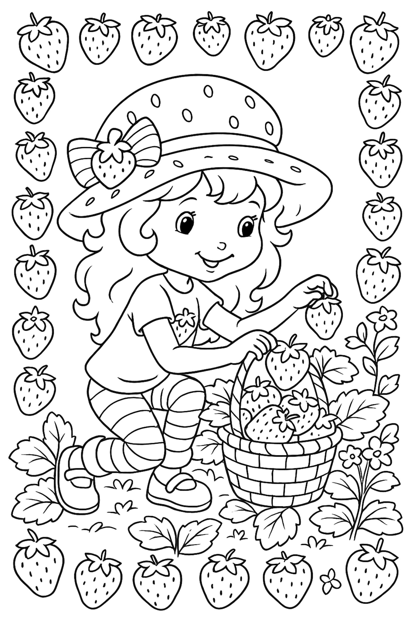 Small Strawberry Harvest Strawberry Shortcake Coloring Pages Small Strawberry Harvest Strawberry Shortcake Coloring Pages