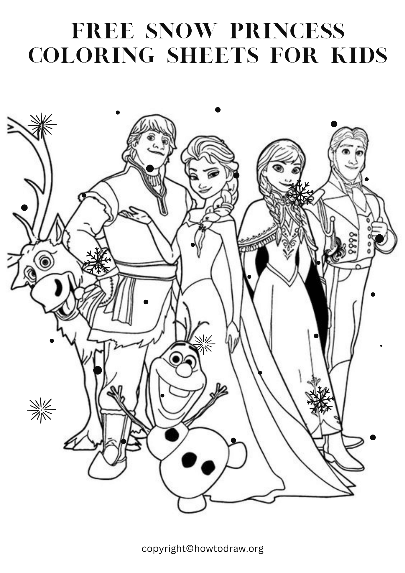Snow Princess Coloring Page For Kids Free Printable  Snow Princess Coloring Page For Kids Free Printable