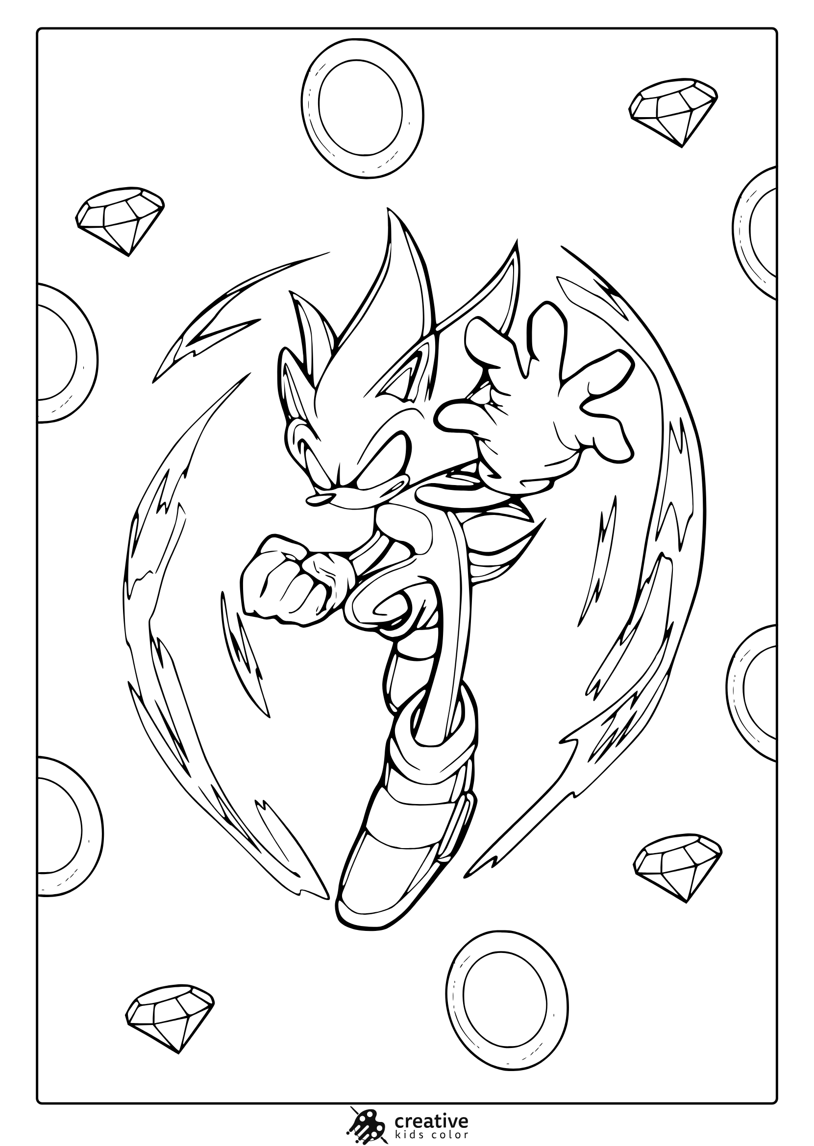 Sonic Coloring Pages 40 Free Printable PDF  Sonic Coloring Pages 40 Free Printable PDF