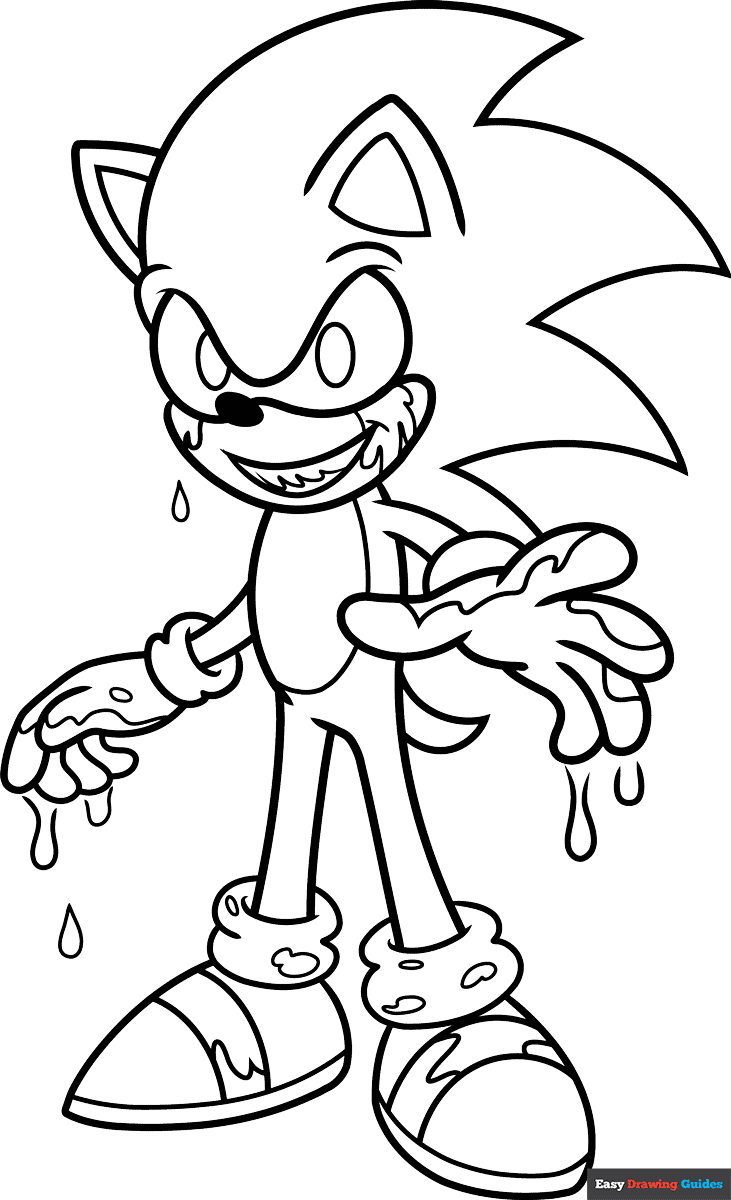 Sonic EXE Coloring Page Easy Drawing Guides Sonic EXE Coloring Page Easy Drawing Guides