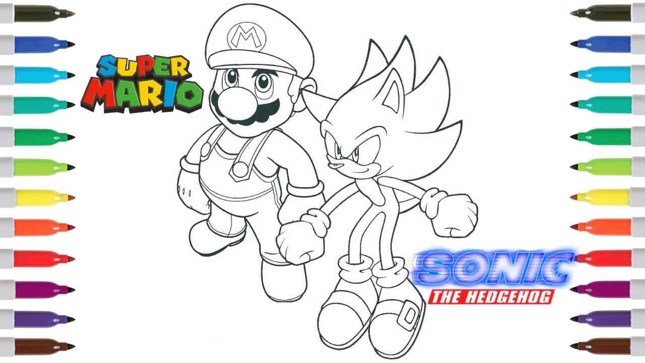mario sonic coloring pages mario sonic coloring pages