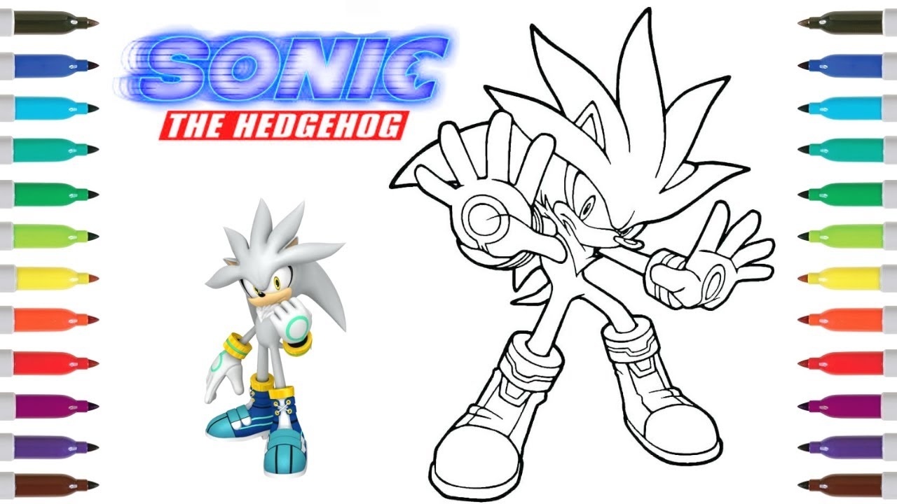 Sonic The Hedgehog Coloring Book Page Silver The Hedgehog YouTube