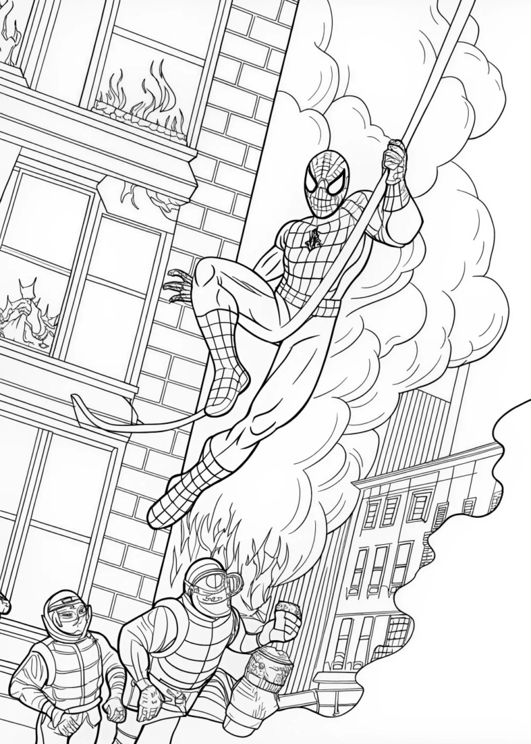 Spider Man Leaping Through The City Coloring Page Free Printable Spider Man Leaping Through The City Coloring Page Free Printable