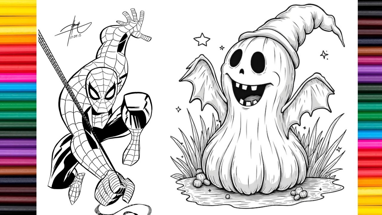 spider man halloween coloring pages spider man halloween coloring pages