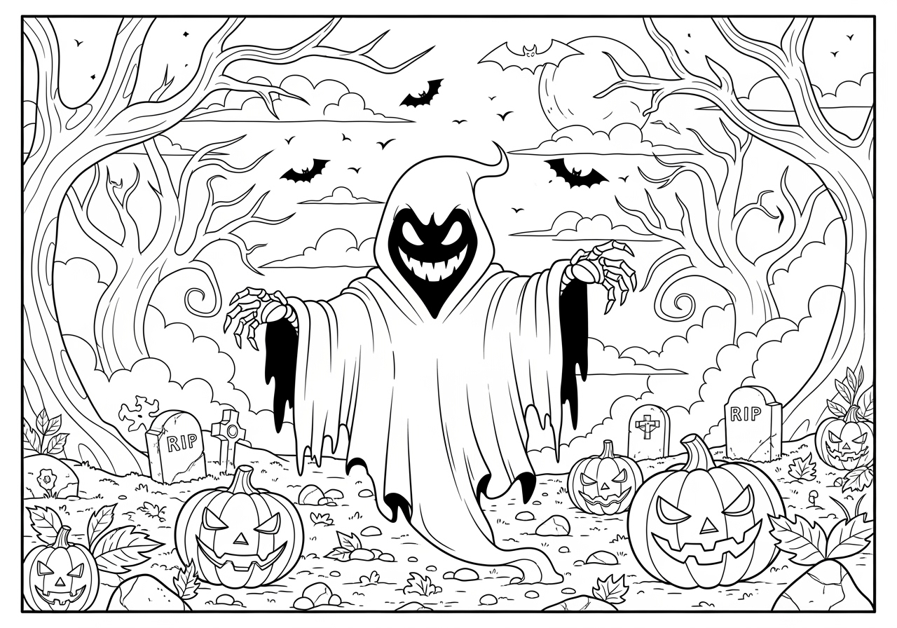Spirit Halloween Coloring Page For Kids To Print