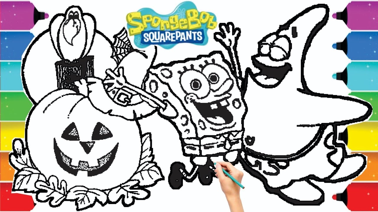Spongebob And Patrick Celebrate Halloween Coloring Pages Learn Colors For Kids YouTube Spongebob And Patrick Celebrate Halloween Coloring Pages Learn Colors For Kids YouTube