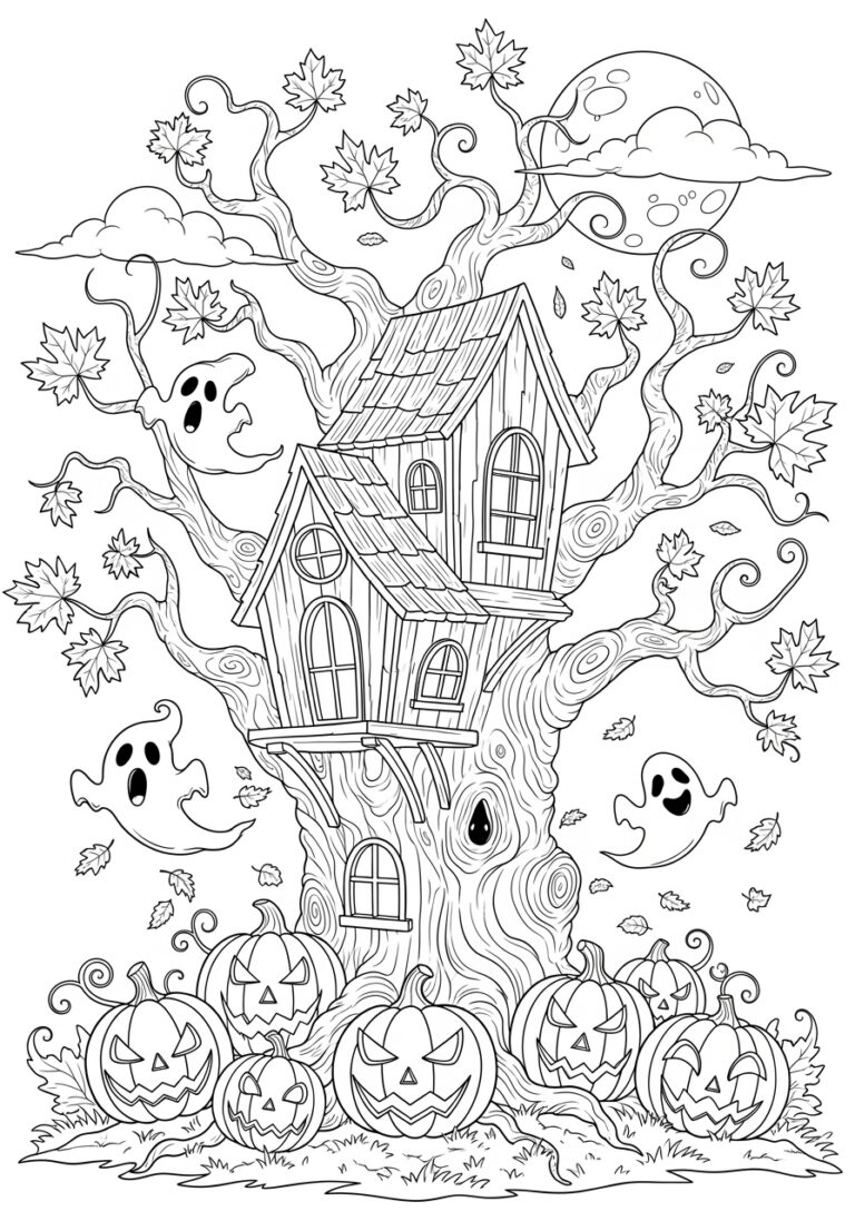 Spooky Halloween Coloring Page Free Printable Spooky Halloween Coloring Page Free Printable