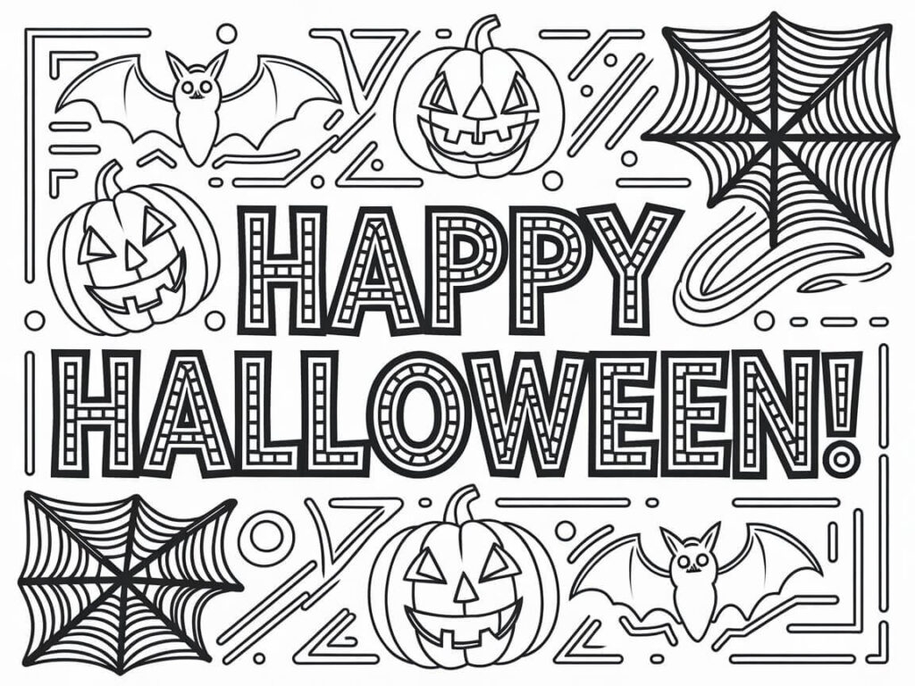 coloring pages happy halloween