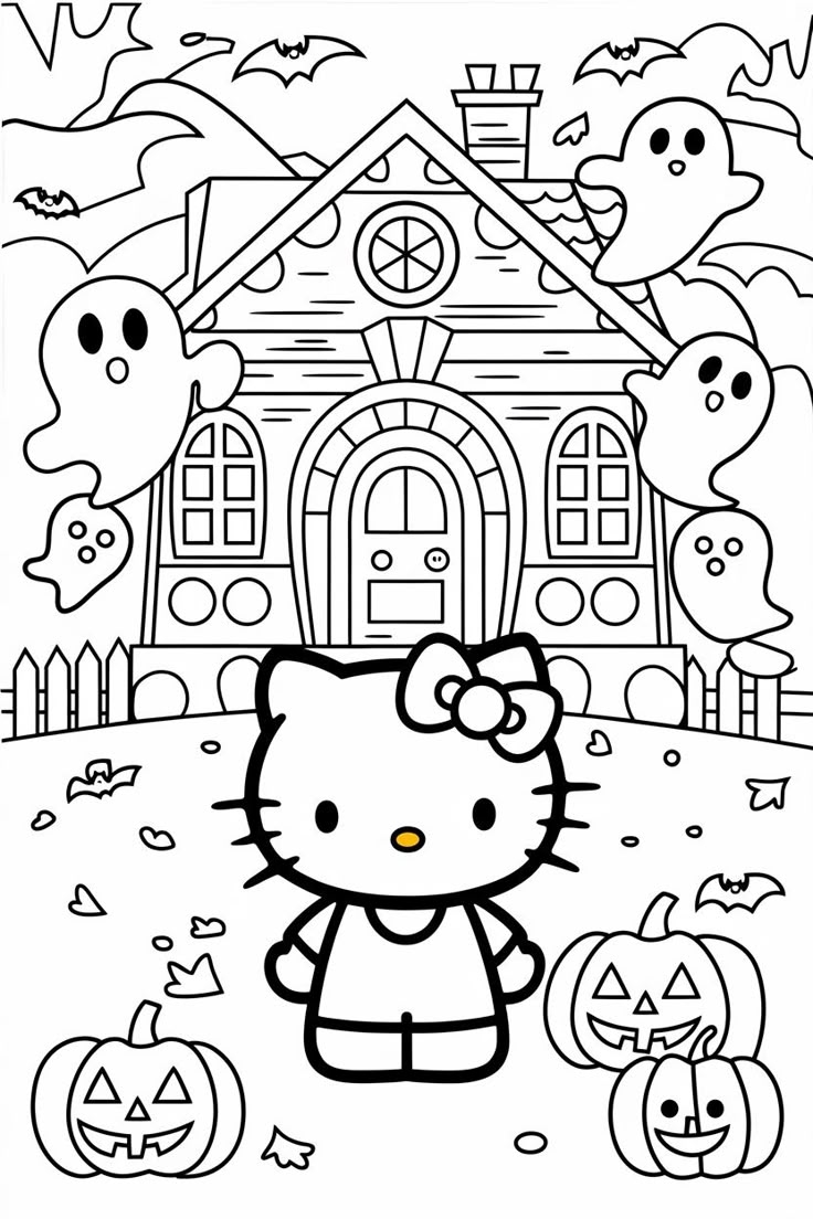 Spooky Sweet HELLO KITTY HALLOWEEN COLORING PAGES  Spooky Sweet HELLO KITTY HALLOWEEN COLORING PAGES