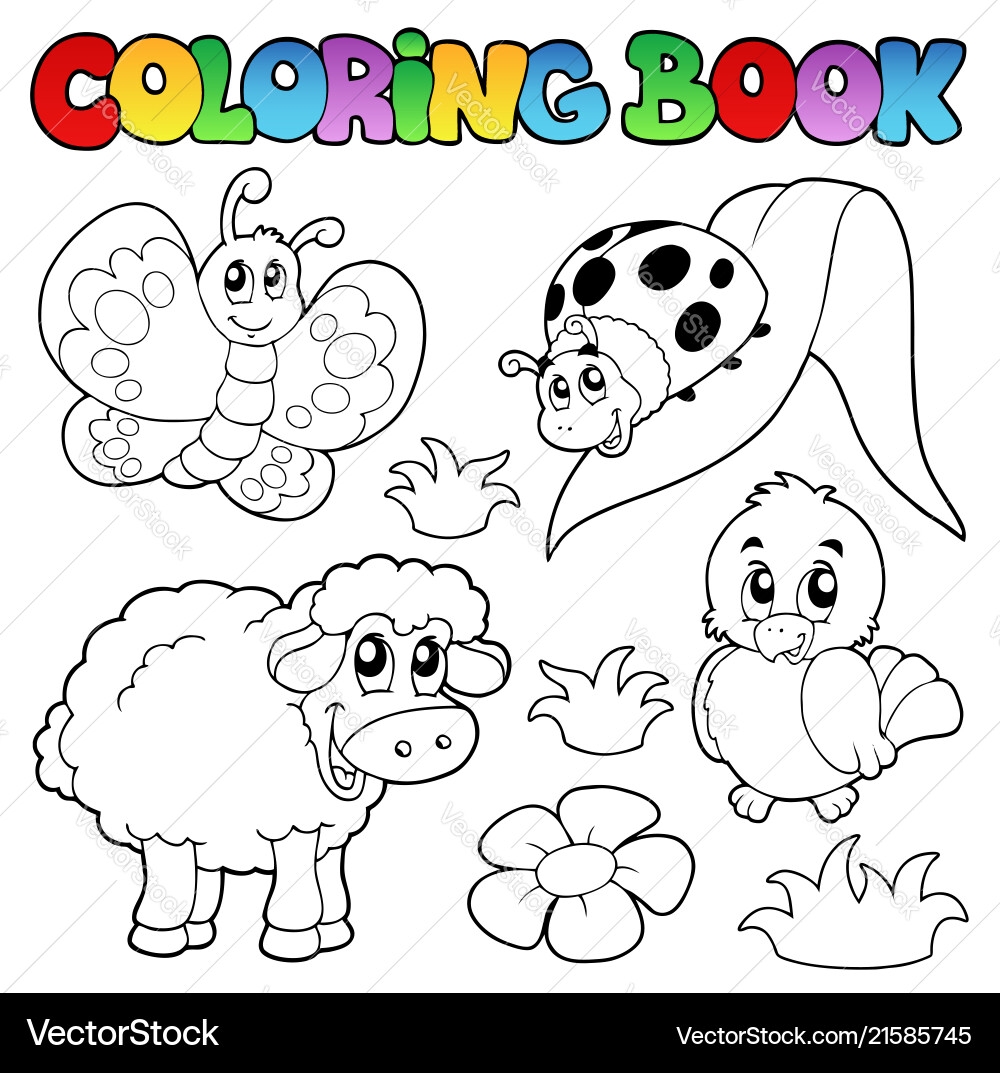 Spring Animals Coloring Book Royalty Free Vector Image