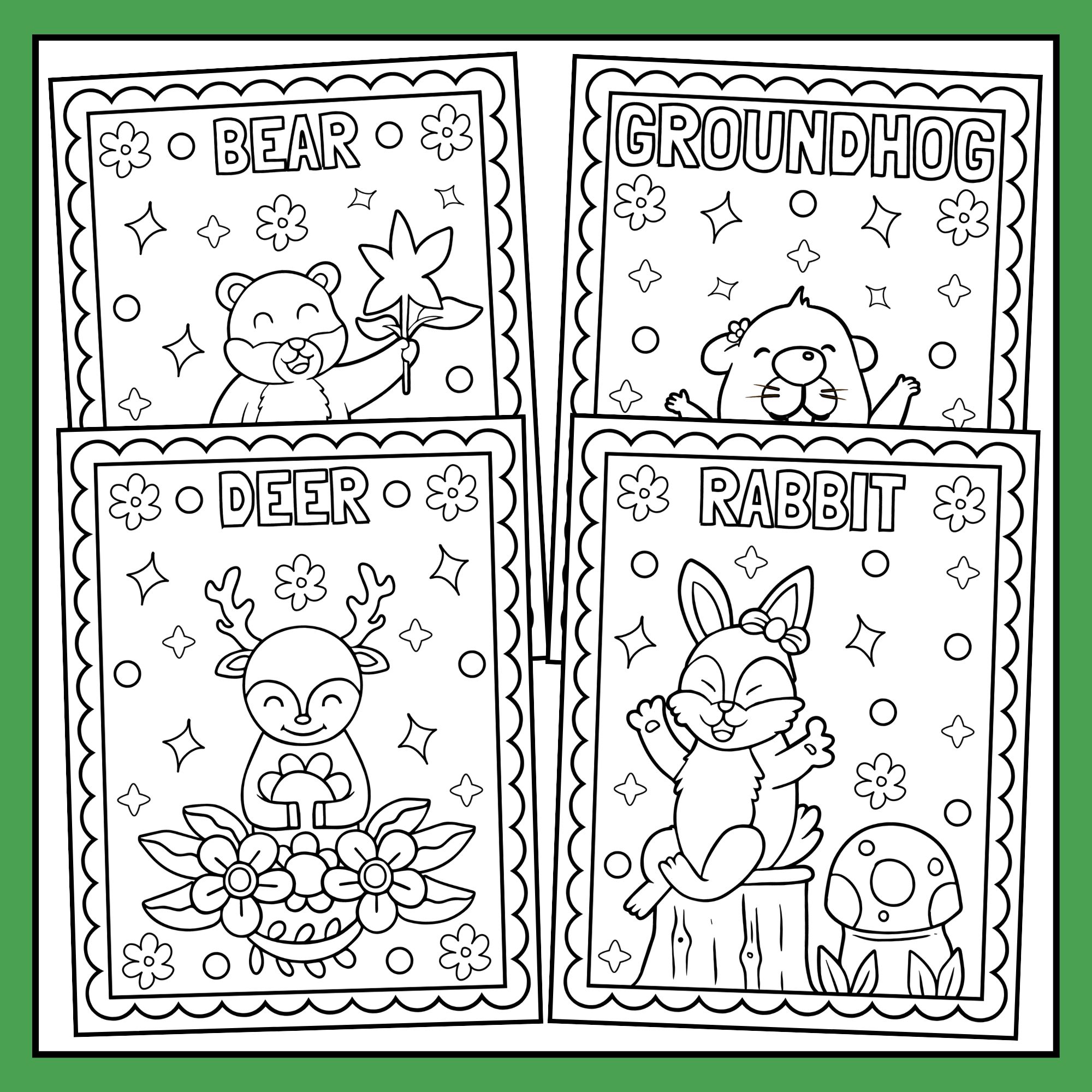 spring animals coloring pages