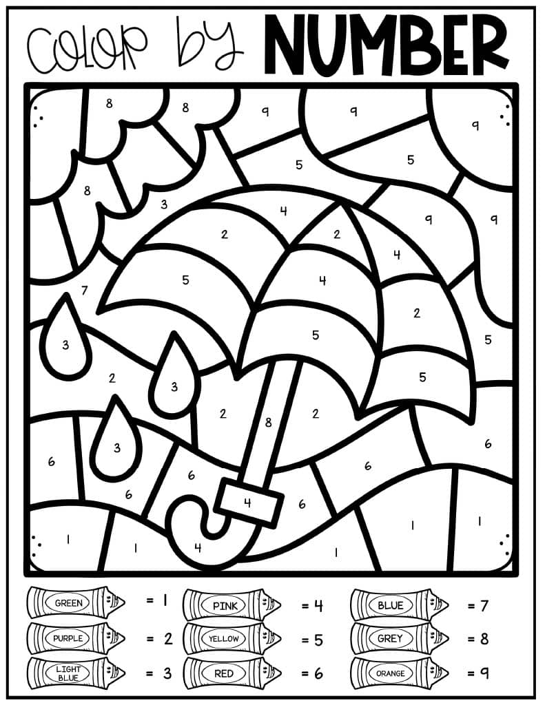 Spring Color By Number Kids Activity Zone Spring Color By Number Kids Activity Zone