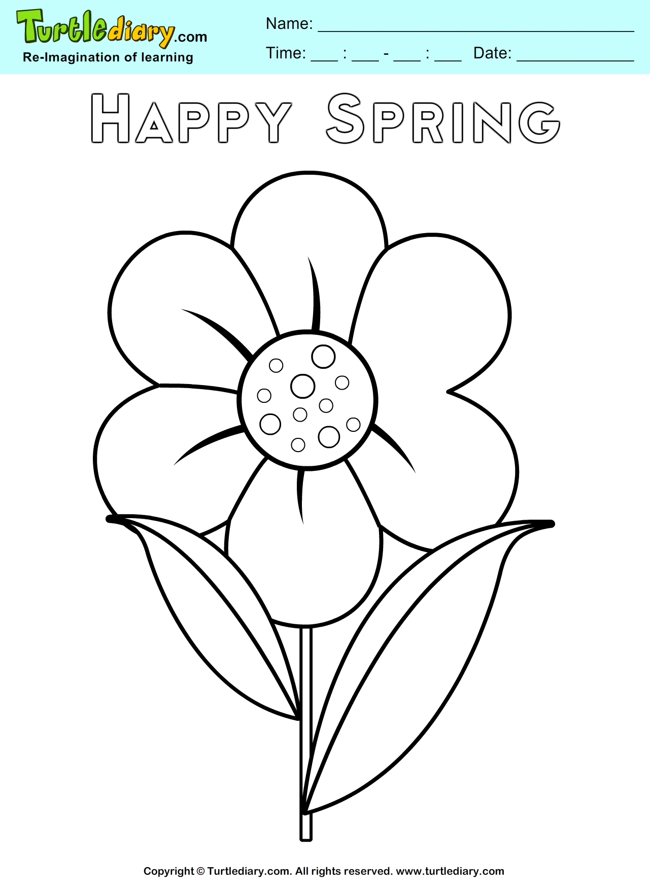 Spring Flower Coloring Page Turtle Diary Spring Flower Coloring Page Turtle Diary