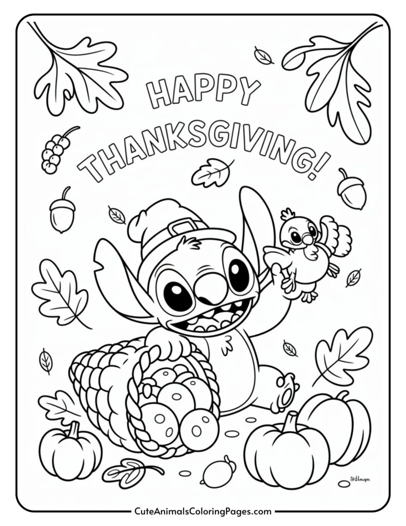 Stitch Thanksgiving Coloring Pages 10 Pages To Print Cute Animals Coloring Pages Stitch Thanksgiving Coloring Pages 10 Pages To Print Cute Animals Coloring Pages