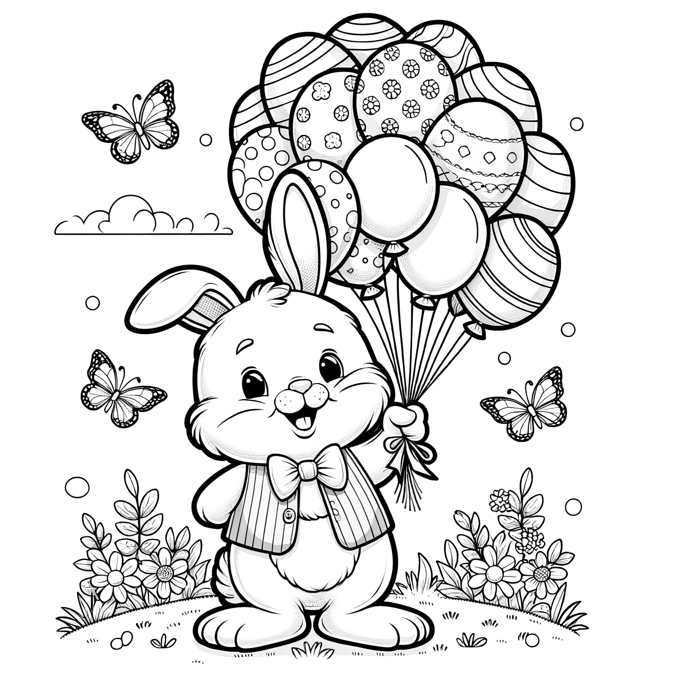 free bunny colouring pages
