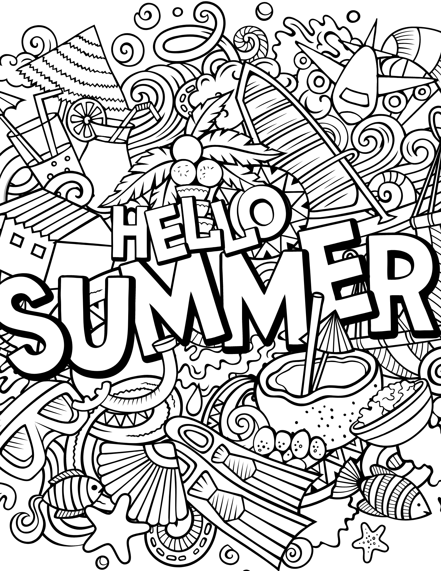 Summer Coloring Pages Easy amp Fun Art Free Time Activity Back To School Worksheets Library Summer Coloring Pages Easy amp Fun Art Free Time Activity Back To School Worksheets Library