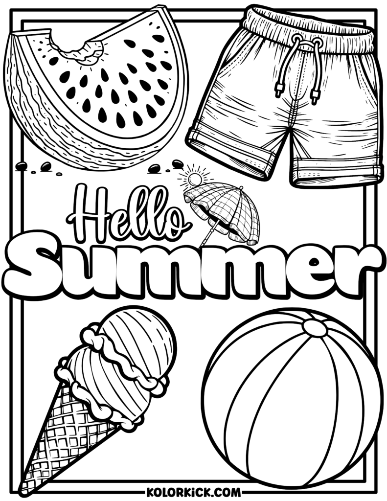 Sunny Summer Coloring Pages 100 Free Printable PDFs