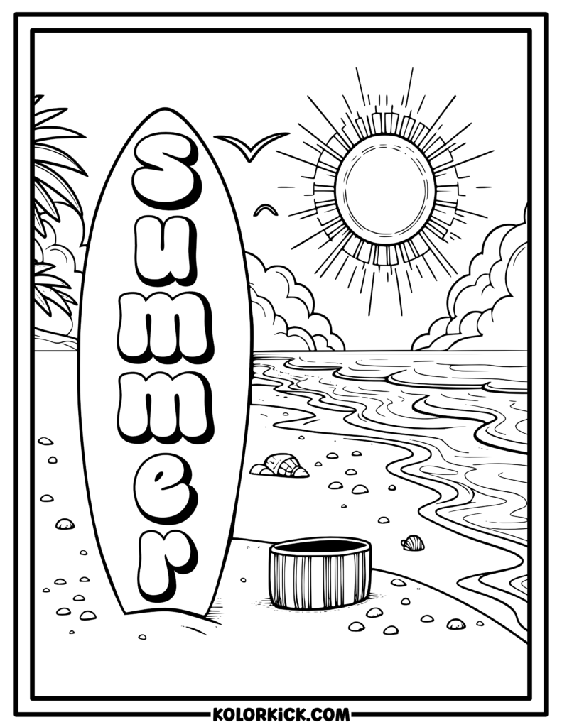 Sunny Summer Coloring Pages 100 Free Printable PDFs Sunny Summer Coloring Pages 100 Free Printable PDFs
