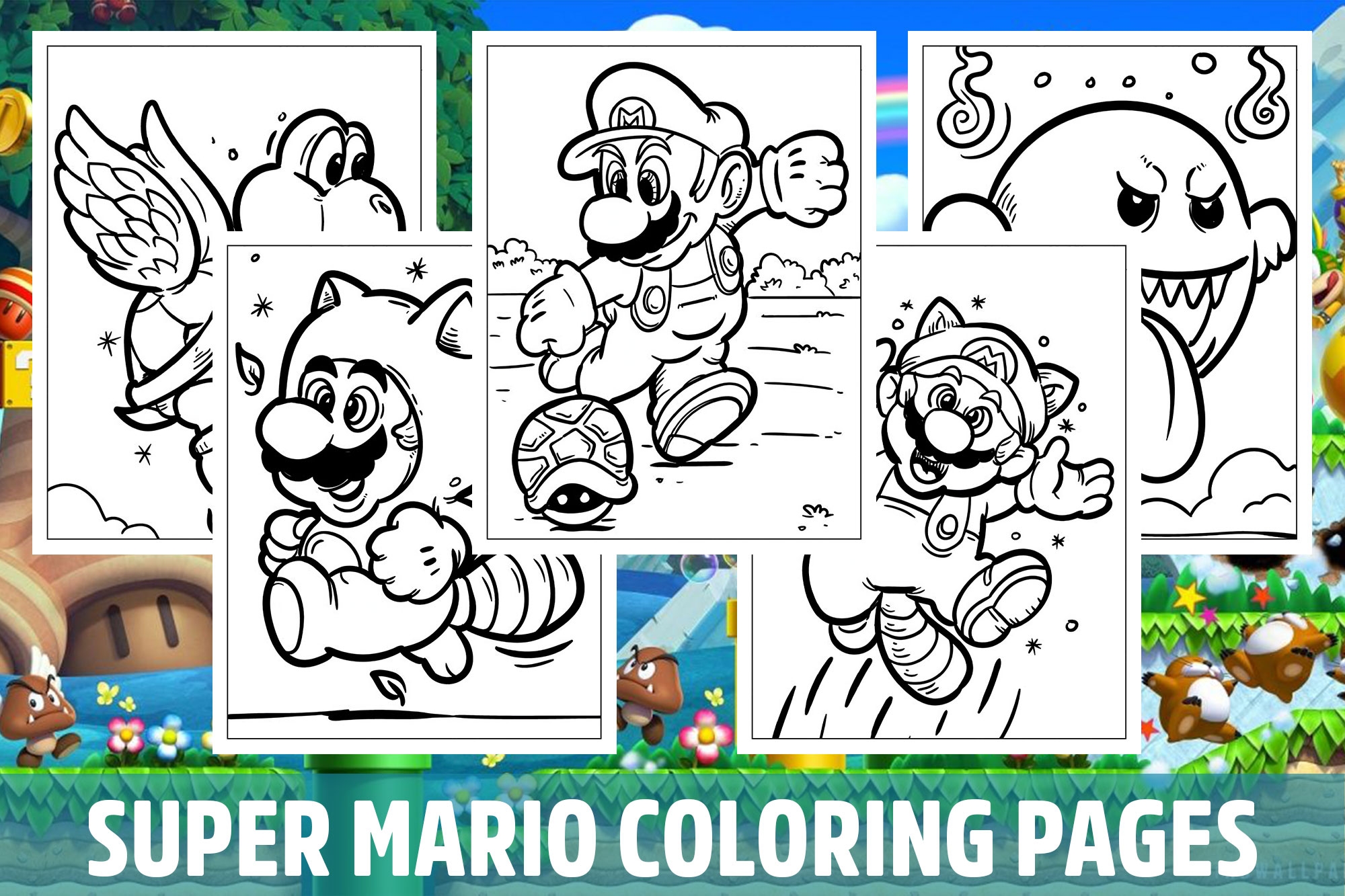 super mario bros color pages
