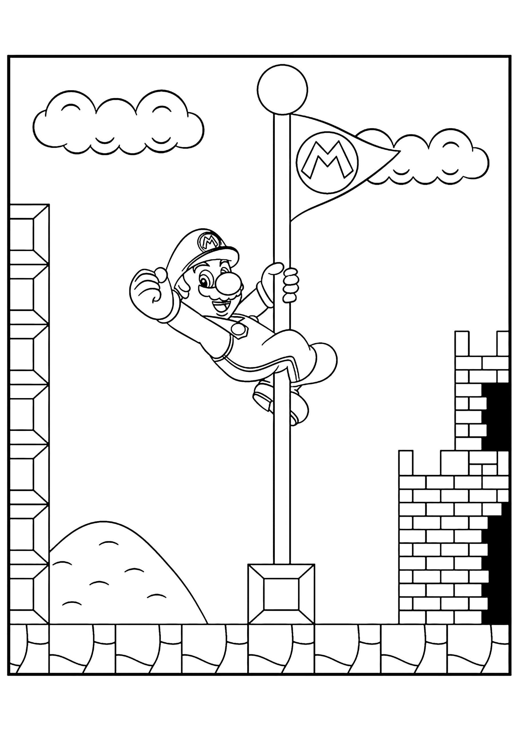 super mario brothers pictures to color