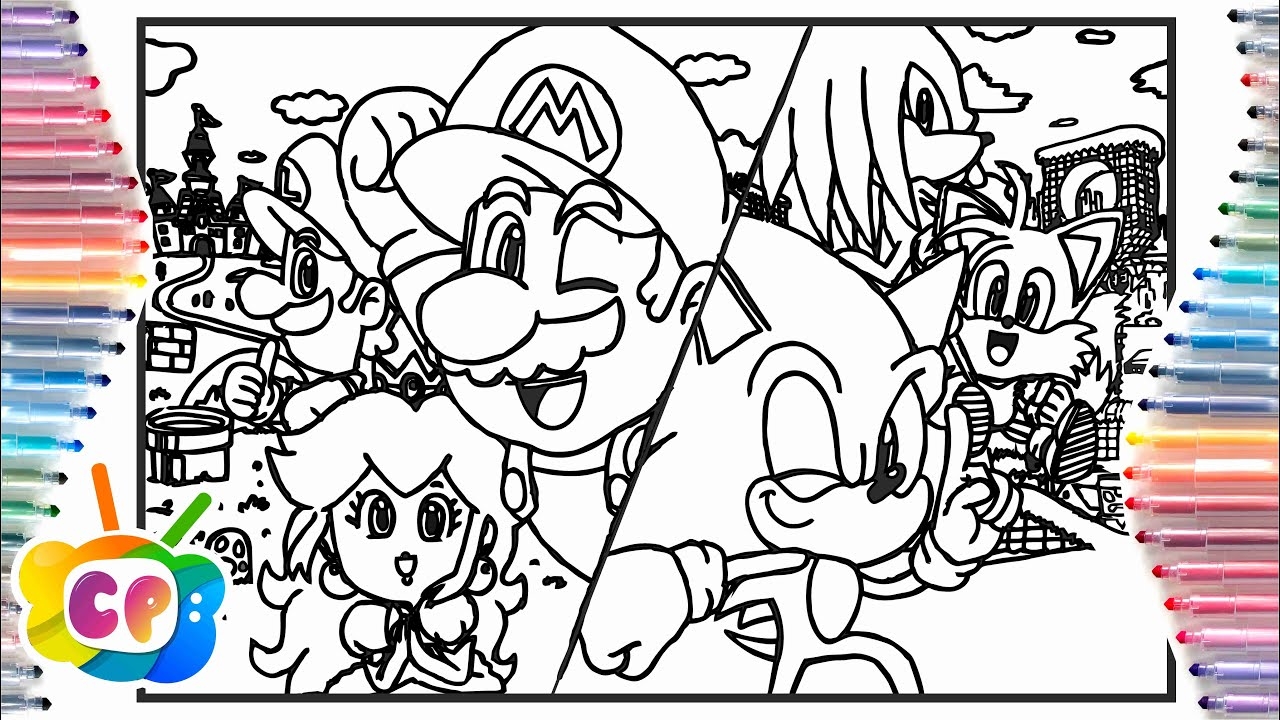 Super Mario Bros VS Sonic The Hedgehog Sonic Coloring Pages Cartoon On On NCS Release YouTube Super Mario Bros VS Sonic The Hedgehog Sonic Coloring Pages Cartoon On On NCS Release YouTube