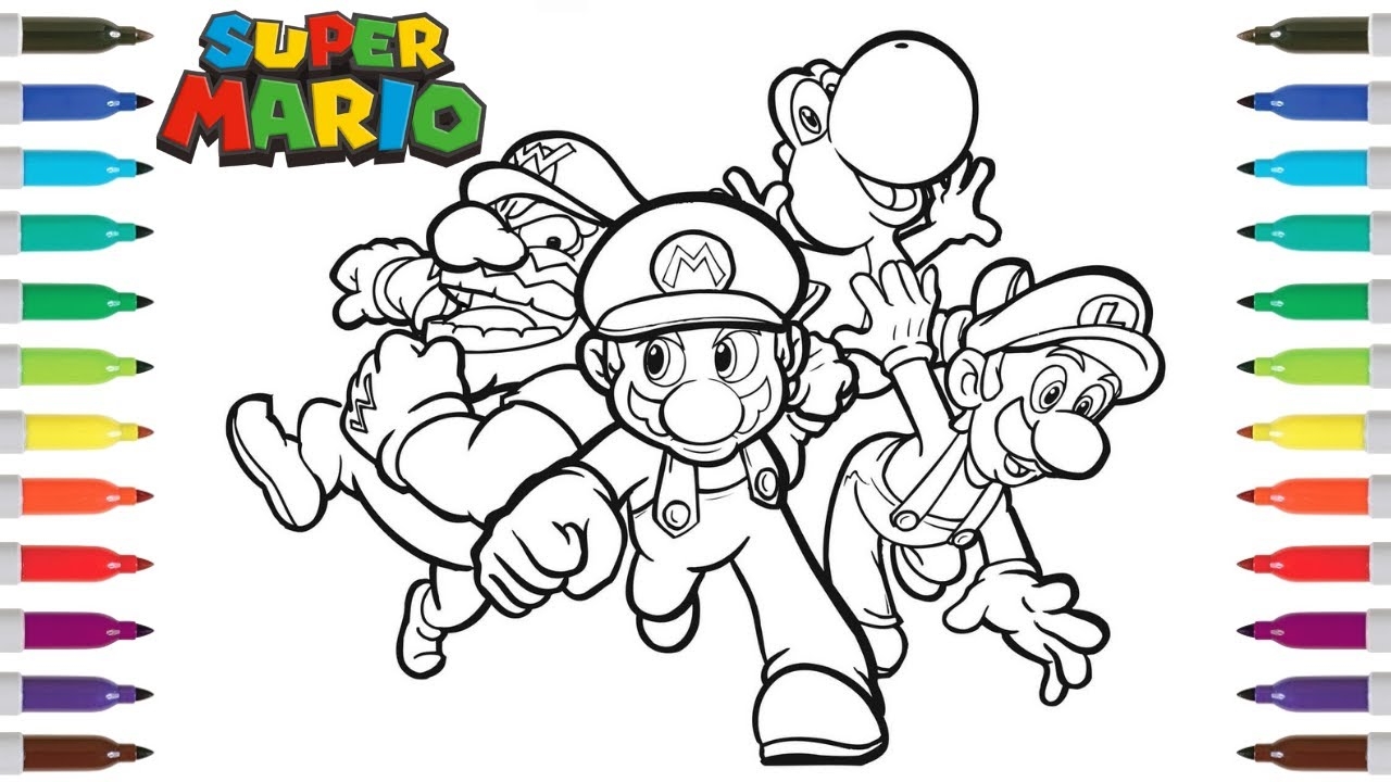 super mario and luigi coloring pages