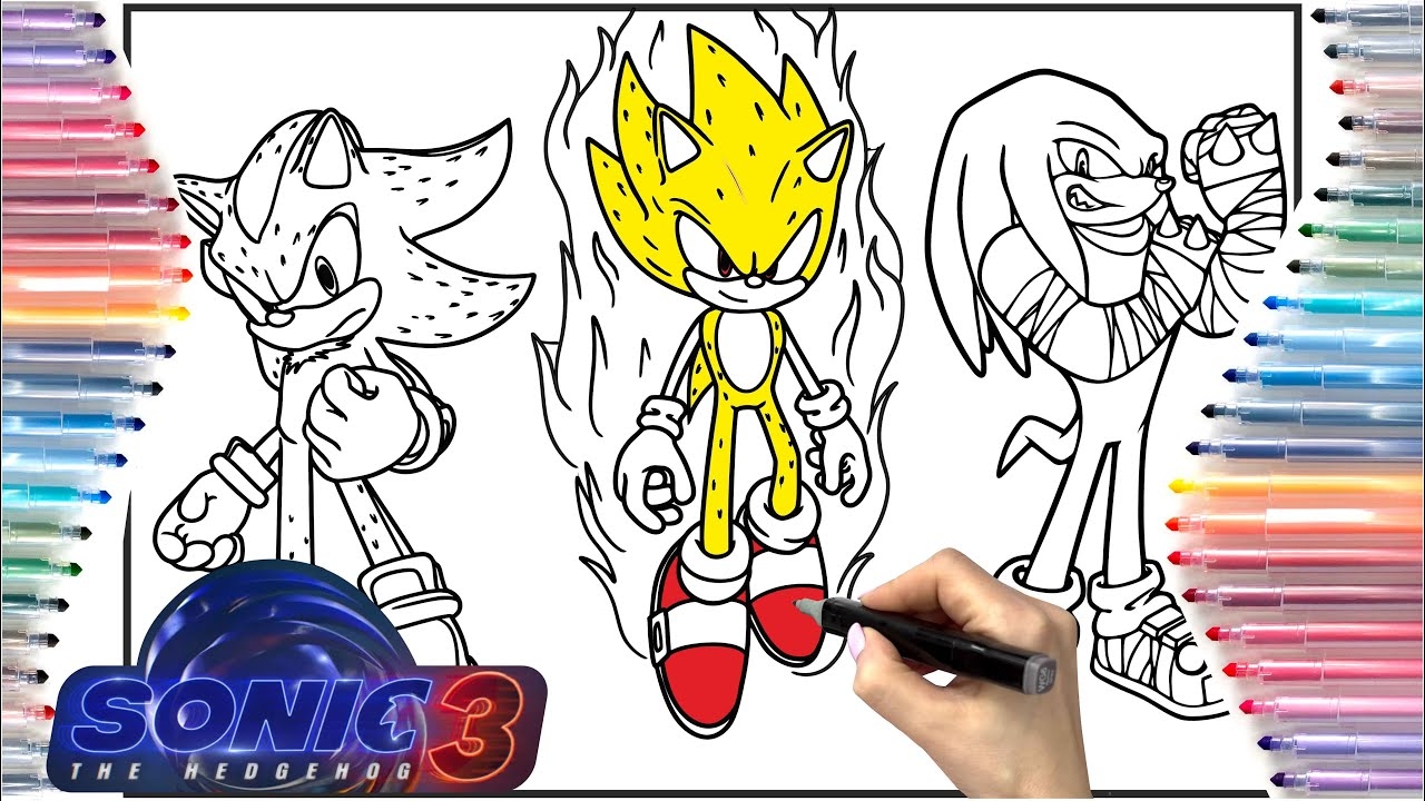 Super Sonic Coloring Page Sonic 3 Sonic Team Coloring Page YouTube