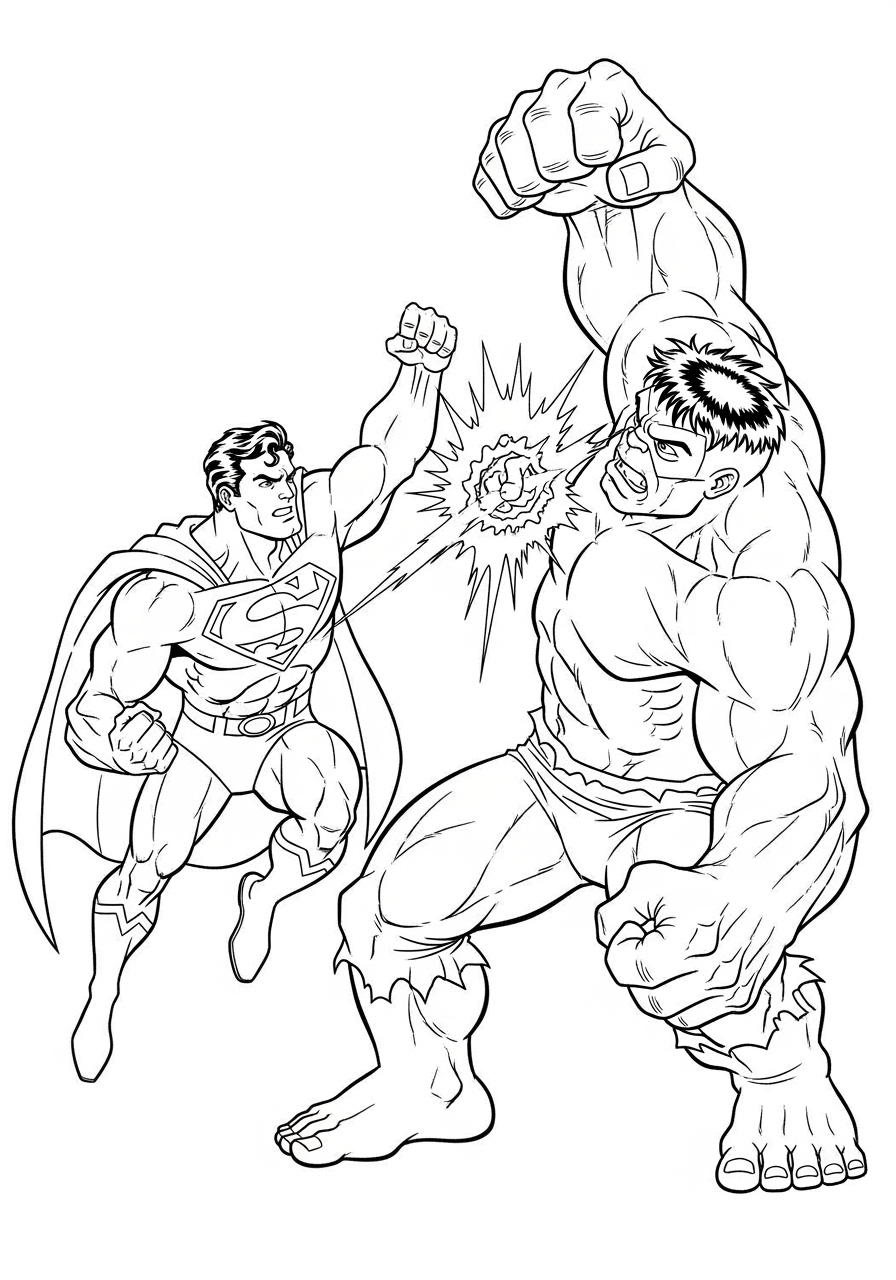Superman And Hulk Coloring Pages Free Printable Fun Superman And Hulk Coloring Pages Free Printable Fun