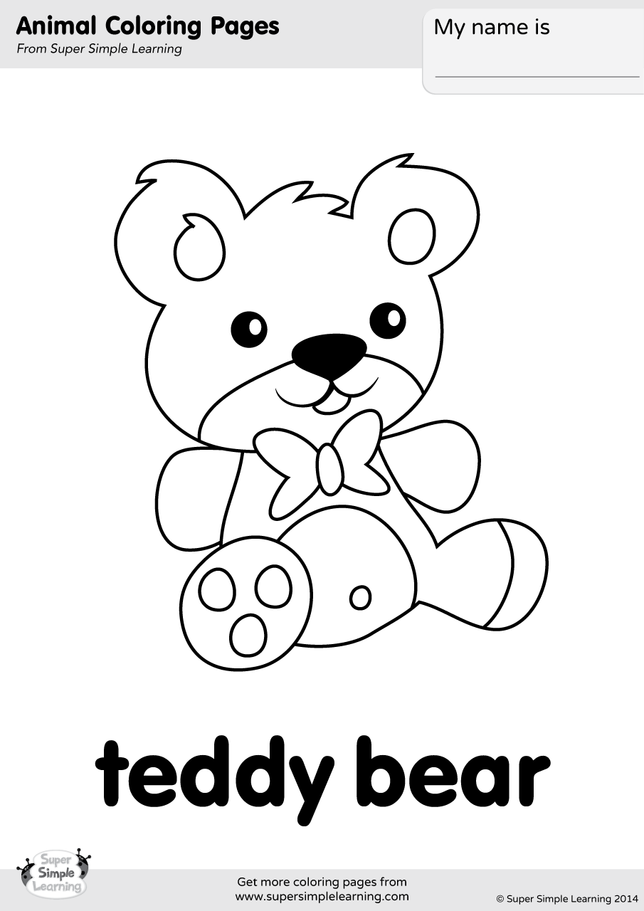 Teddy Bear Coloring Page Super Simple