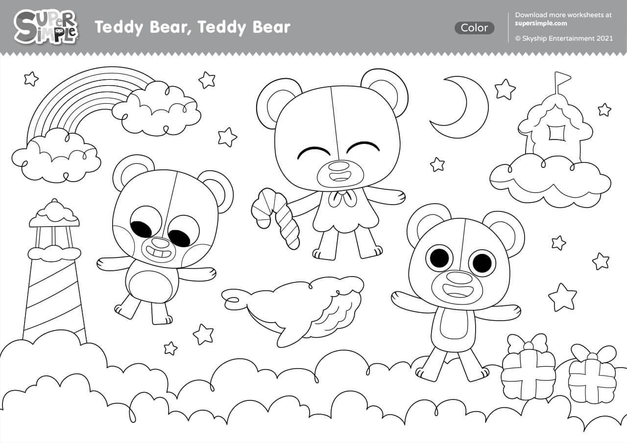 Teddy Bear Teddy Bear Coloring Page Super Simple Teddy Bear Teddy Bear Coloring Page Super Simple